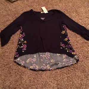 Lemon Ice Ezra high low floral shirt